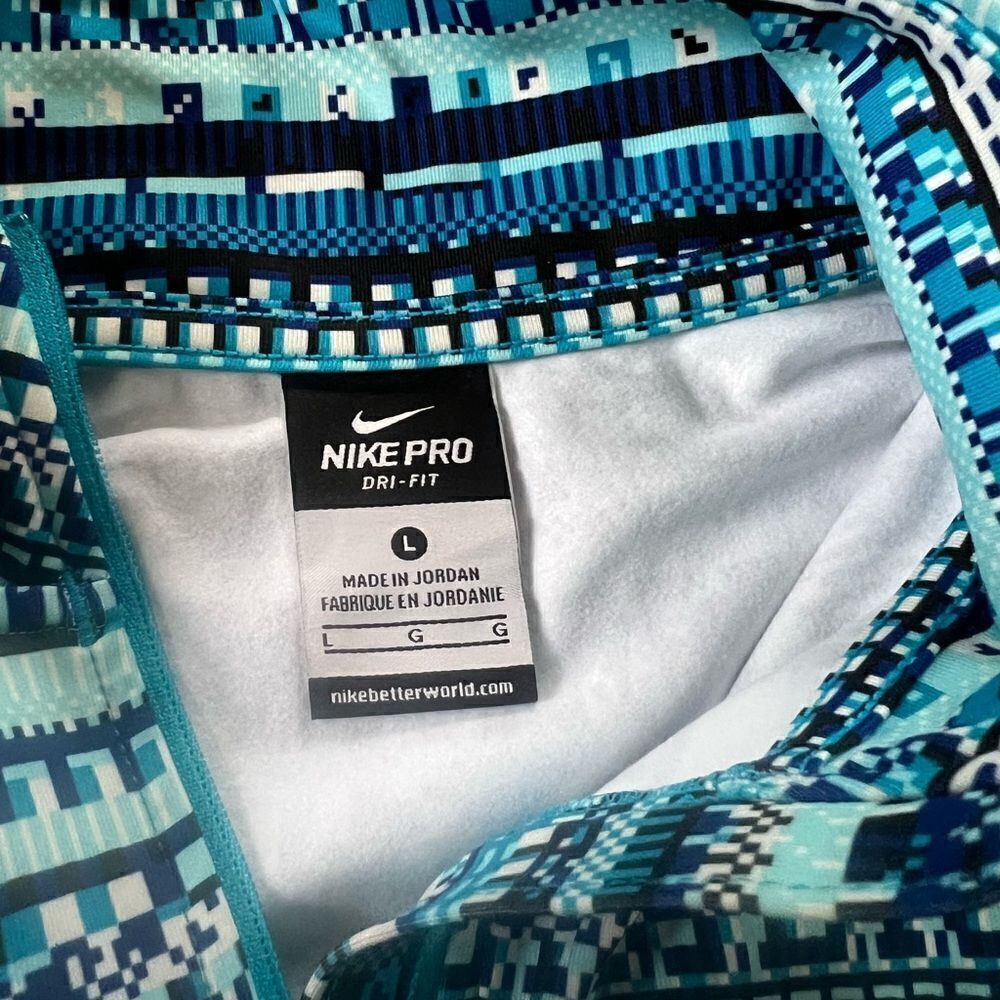 Nike Blue Patterned 3/4 Zip Jacket - Picture 5 of 5